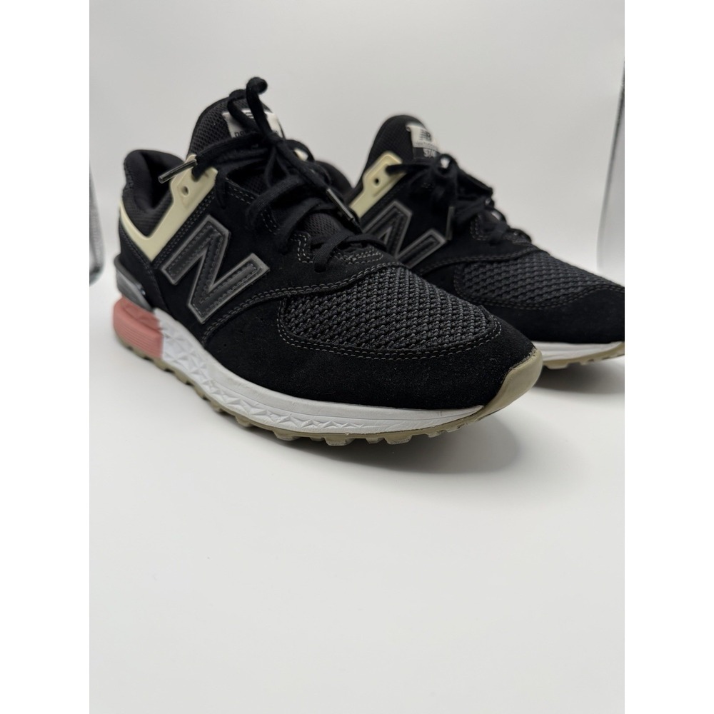 New Balance 574 Sport MS574STK Men's Size 9 Black Pink Lifestyle Sneakers Shoes